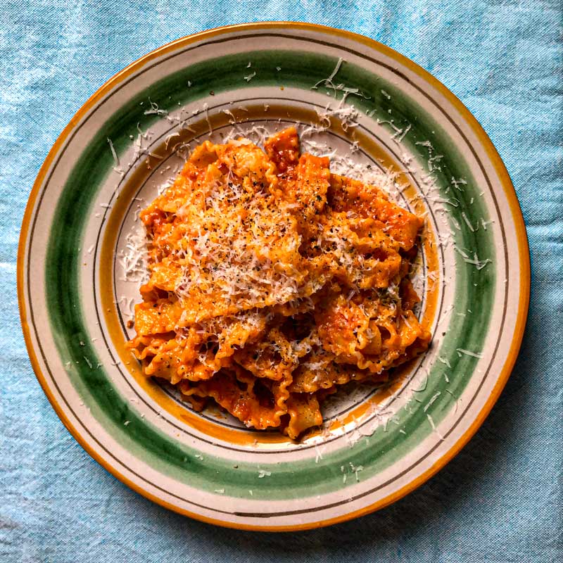 MASNADA ETICHETTA TOSCANレースフリルエッジハットイタリア Recipe for Calabrian Nduja Pasta with San Marzano Tomatoes