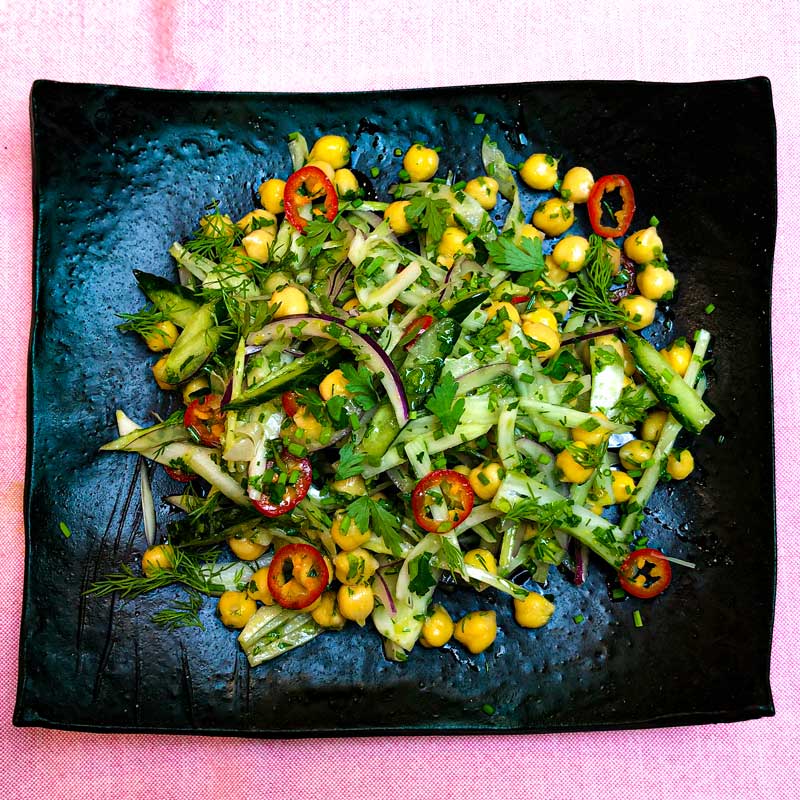 Recipe for Shaved Fennel and chickpea salad with pickled lemon dressing – Somerset Foodie
