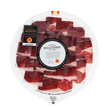 An 80g pack of hand carved Belloterra 100% Bellota Iberico Pork Should in a clear pack on a white background
