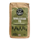 A 1.5kg bag of Matthews Regenerative YQ Stoneground Wholegrain Flour with a green label, pictured on a white background