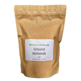 Somerset Foodie Ground Almonds packed in a brown Kraft bag with a label on a white background