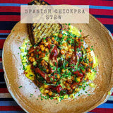 Recipe for Spanish Chickpea and Red Pepper stew with grilled sourdough bread
