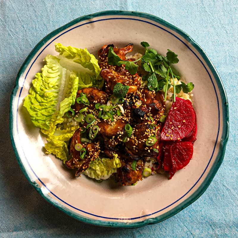 Crispy Korean Cauliflower with Sesame and Pickled Radish