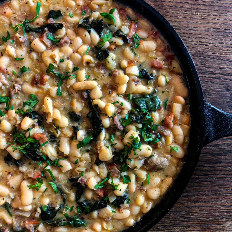 Recipe for White Beans with Spanish Butifarra de Perol - Spanish Sausage