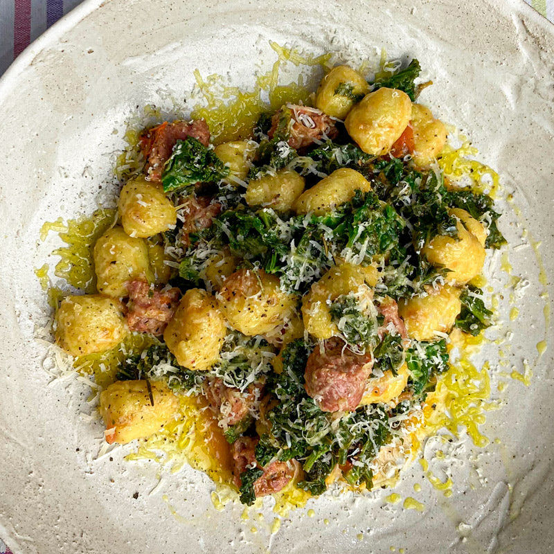 Potato Gnocchi with Sausage & Kale