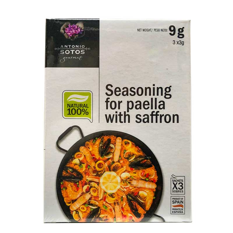 Antonio Sotos Seasoning for Paella with Saffron, 3x3g