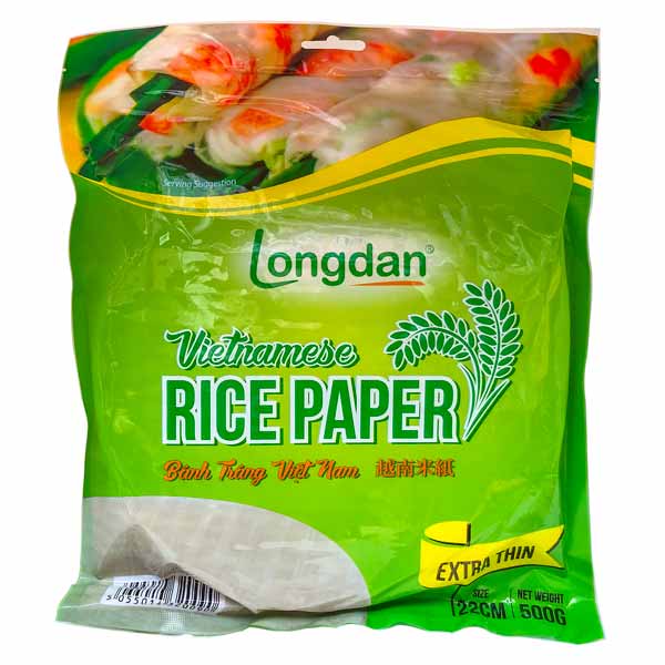 Longdan 22cm Vietnamese Summer Roll Rice Paper, 500g