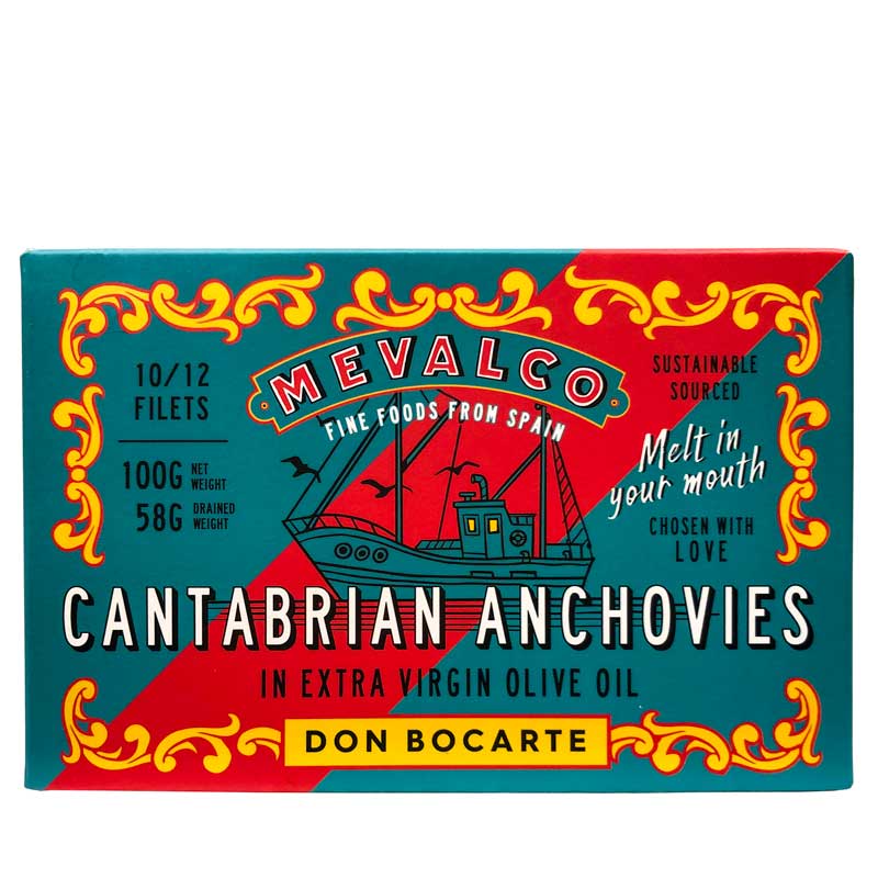 Mevalco Don Bocarte Cantabrian Anchovies, 100g