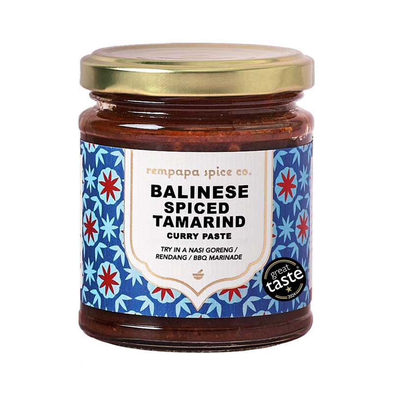 Picture of a jar of Rempapa Spice Co Balinese Spiced Tamarind Curry Paste on a white background