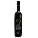 A 500ml bottle of Roi Monocultivar Taggiasca Extra Virgin Olive Oil with a black label and gold logo, on a white background.