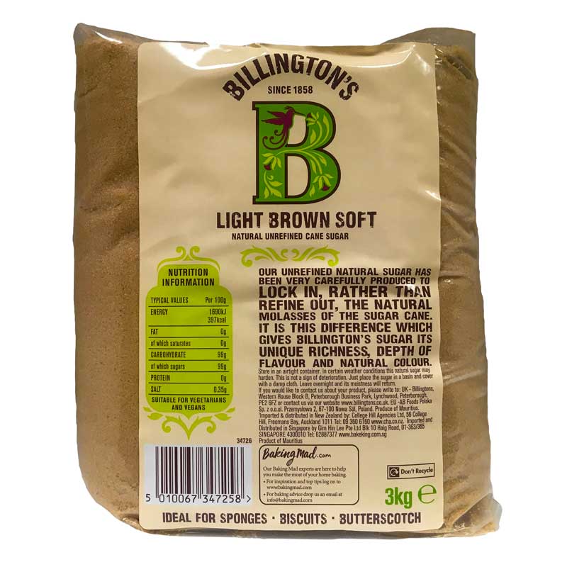 Billington's Light Brown Soft Sugar 3kg