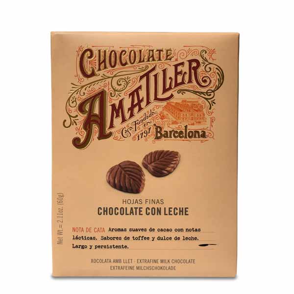 Chocolate Amatller Milk Chocolate Leaves, 60g