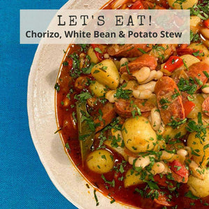 Somerset Foodie - soft cooking chorizo recipes - Chorizo white bean and potato stew - Brindisa Parilla Spicy Cooking Chorizo