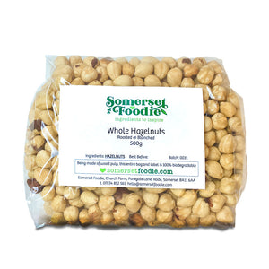 Whole Blanched & Roasted Hazelnuts, 500g